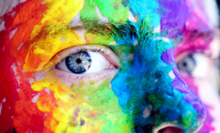 rainbow makeup - canva